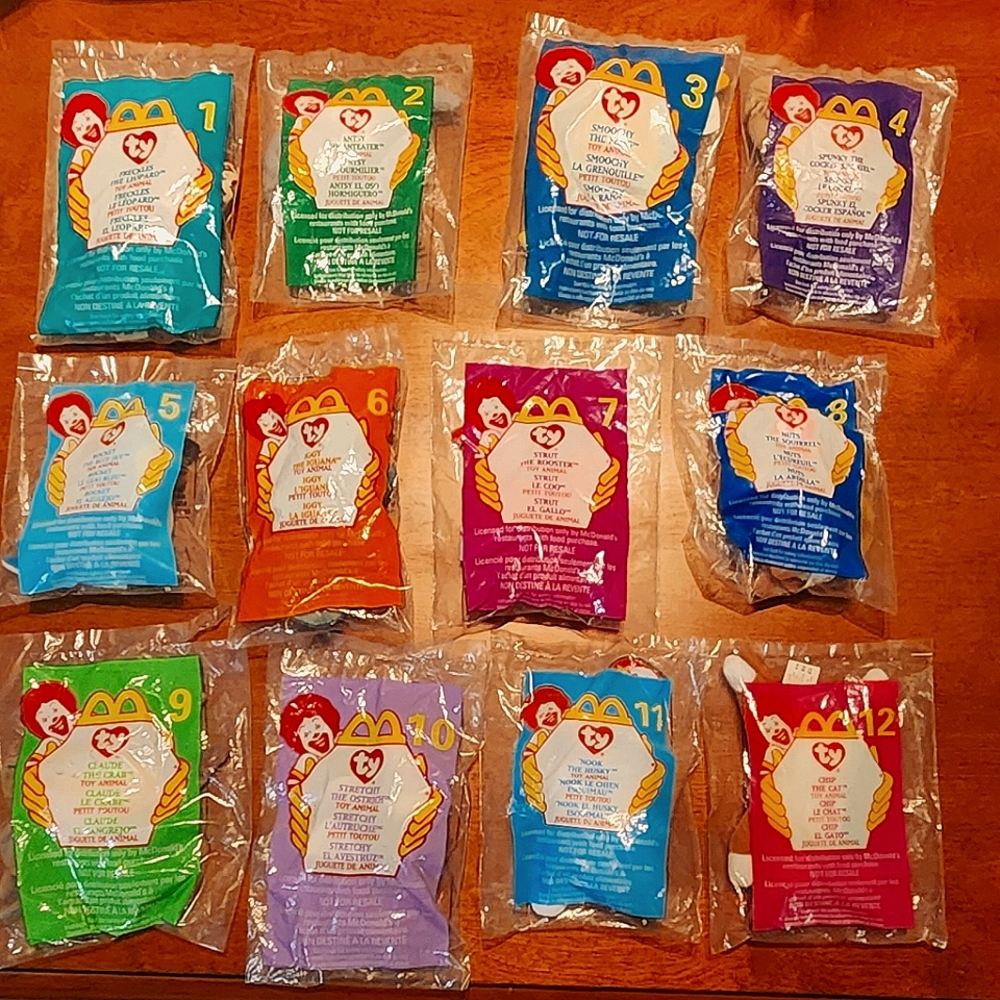 Complete set 1999 Mcdonald's ty beanie baby